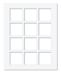 12 Window (4 x 4in) Collage Photo Mat Board