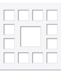 13 Window (2.5 x 2.5 & 4 x 4in) Square Collage Photo Mat Board
