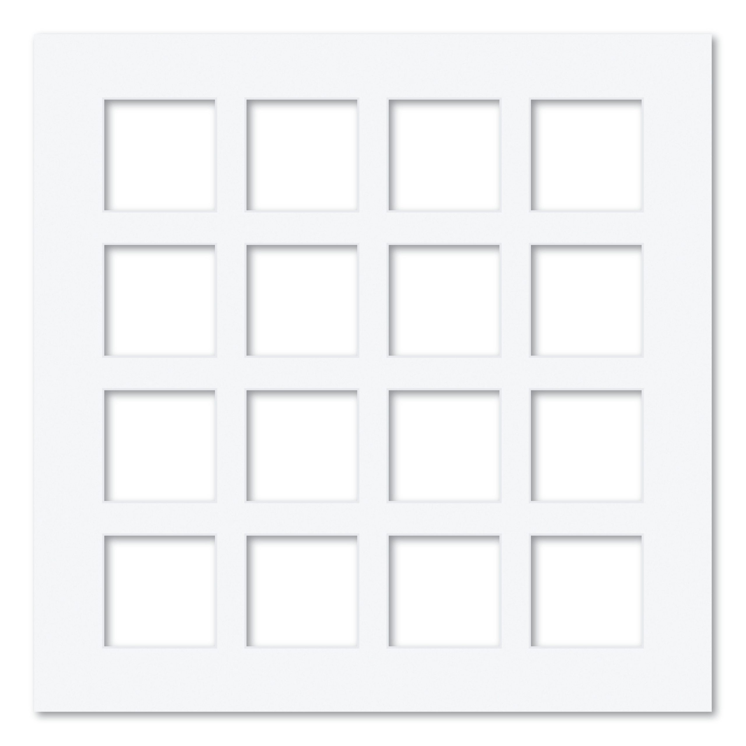 16 Window (4 x 4in) Square Collage Photo Mat Board