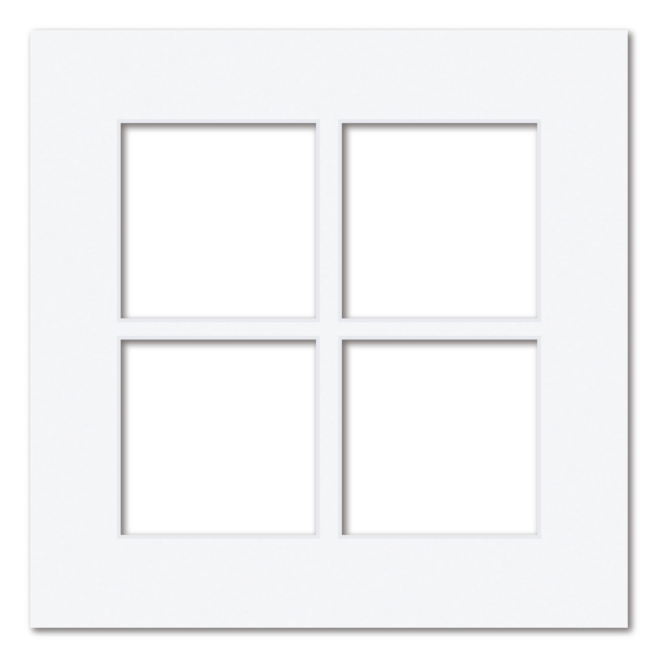 4 Window (4 x 4in) Square Collage Photo Mat Board
