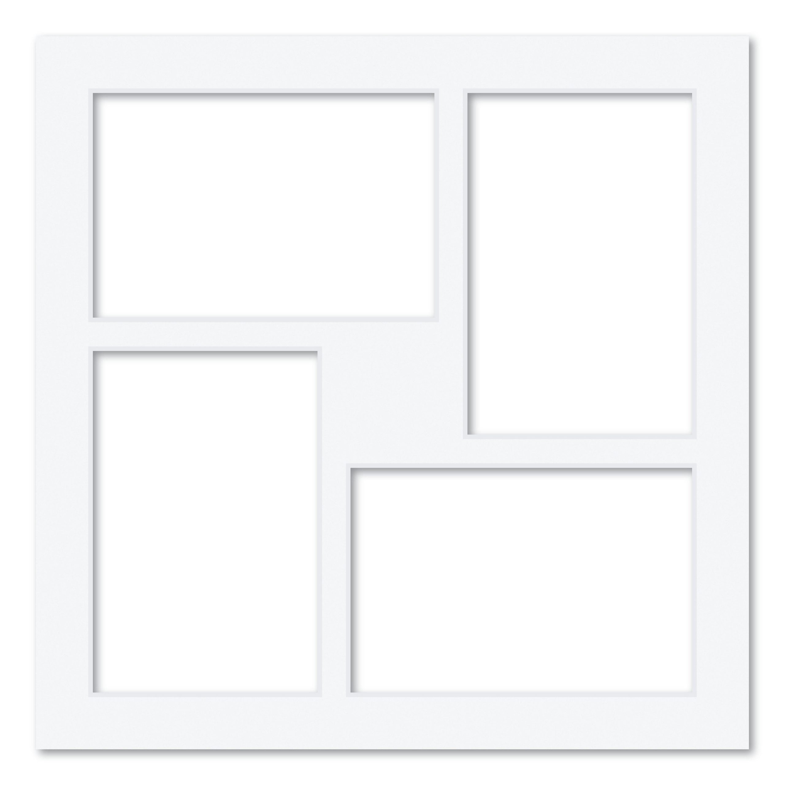 4 Window (4 x 6in) Square Collage Photo Mat Board
