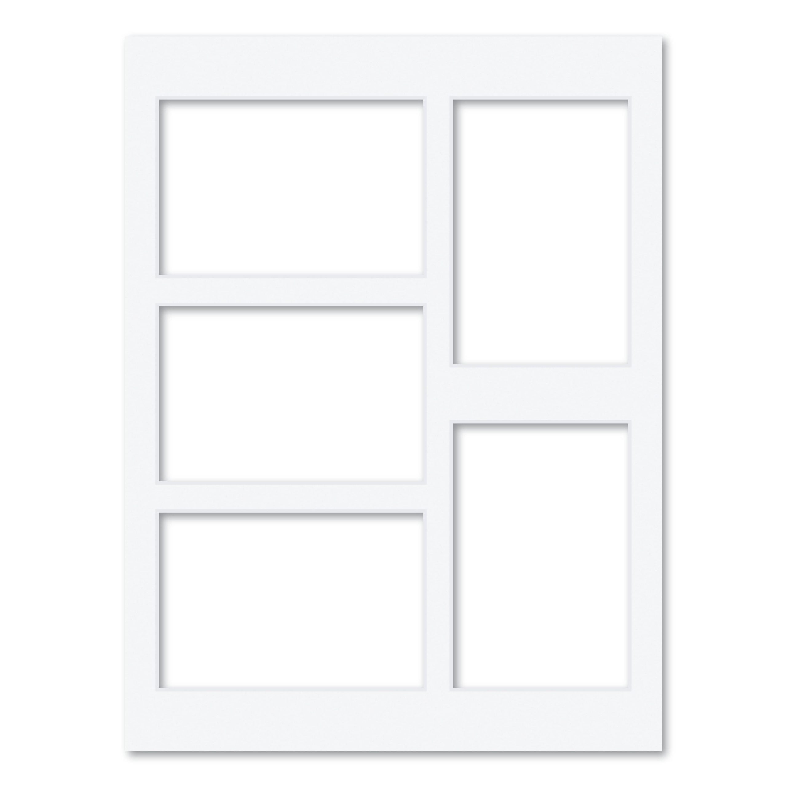 5 Window (4 x 6in) Collage Photo Mat Board