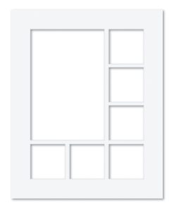 7 Window (4 x 4 & 8 x 12in) Collage Photo Mat Board