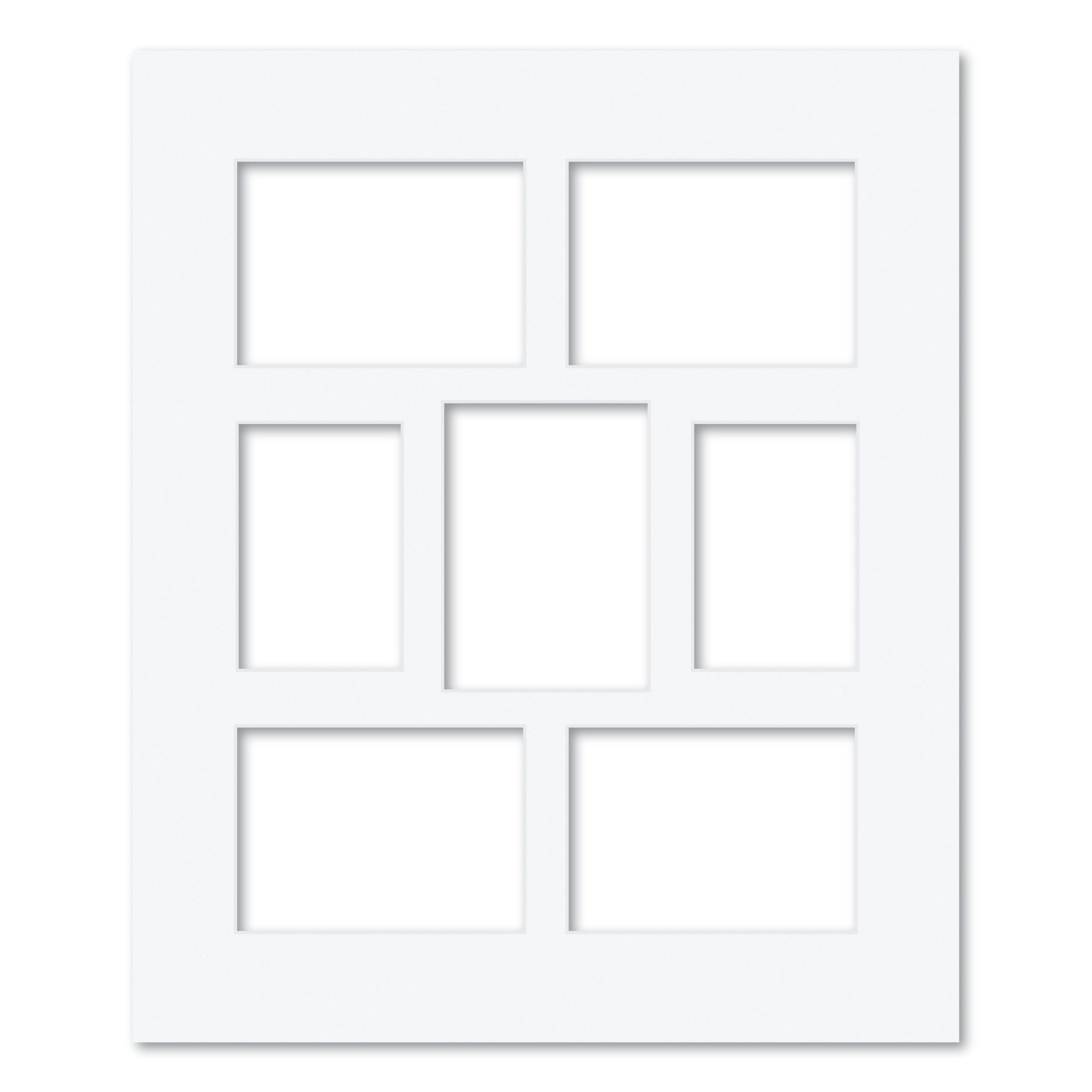 7 Window (4 x 6 & 5 x 7in) Collage Photo Mat Board