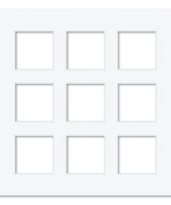 9 Window (2.5 x 2.5in) Square Collage Photo Mat Board