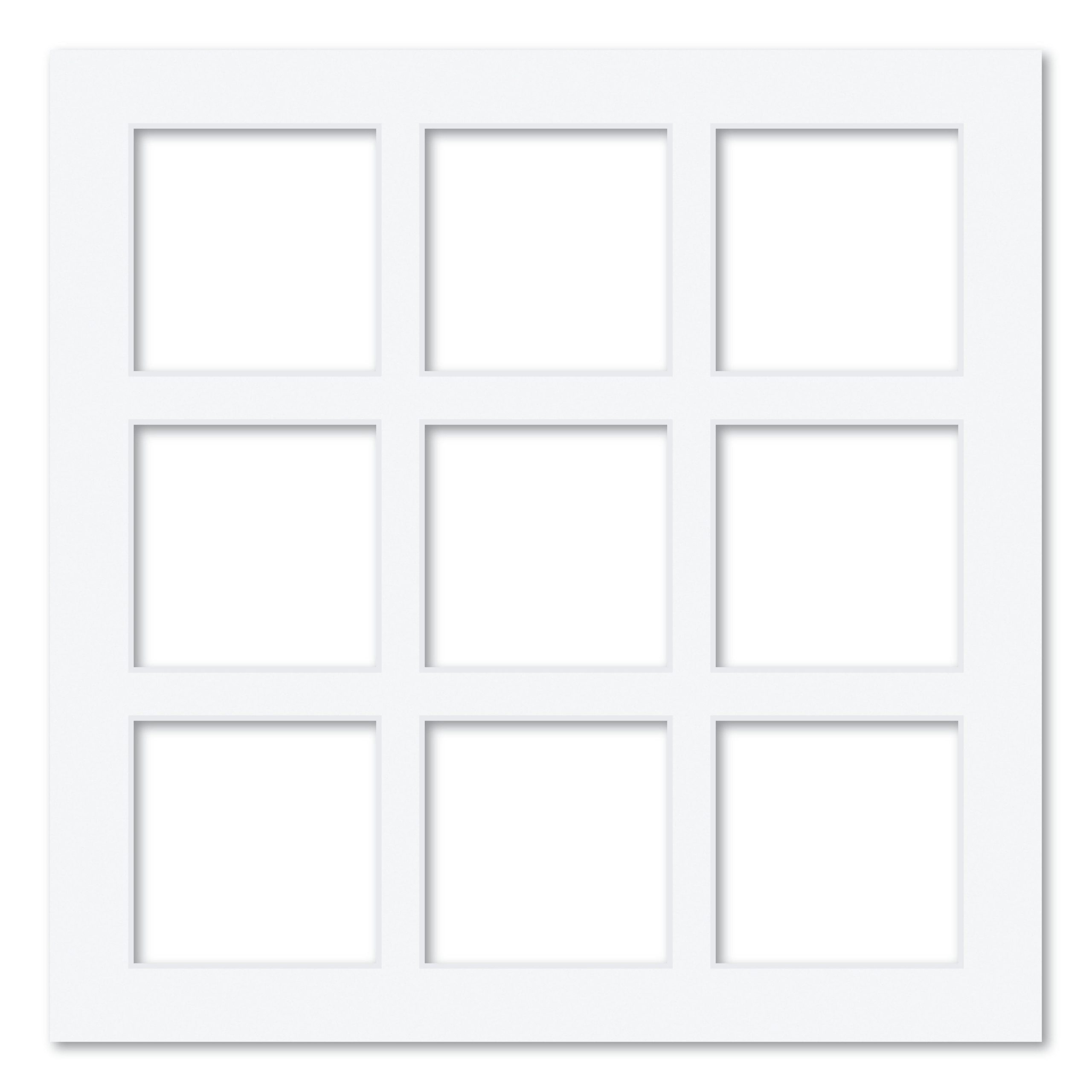 9 Window (3.5 x 3.5in) Square Collage Photo Mat Board