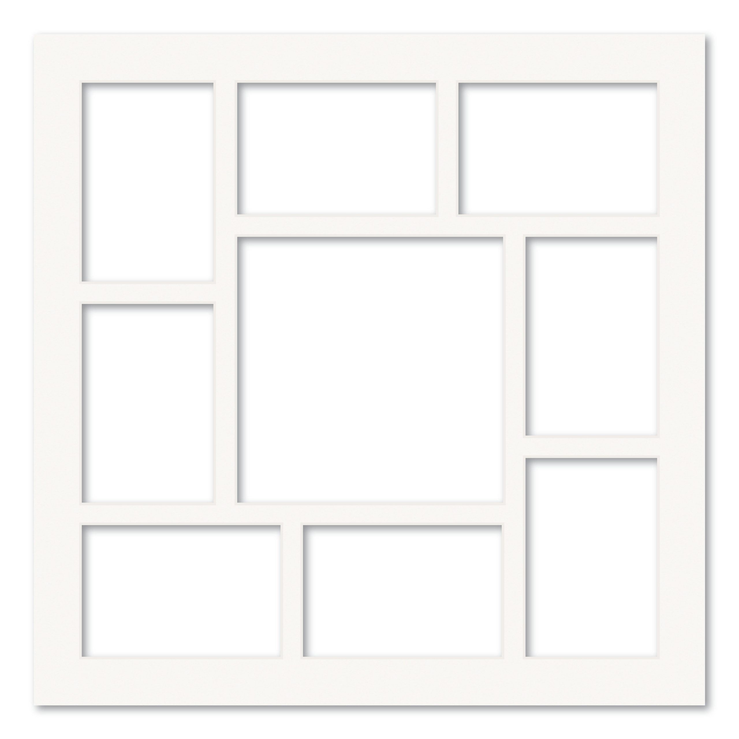 9 Window (4 x 6 & 8 x 8in) Square Collage Photo Mat Board - Image 2