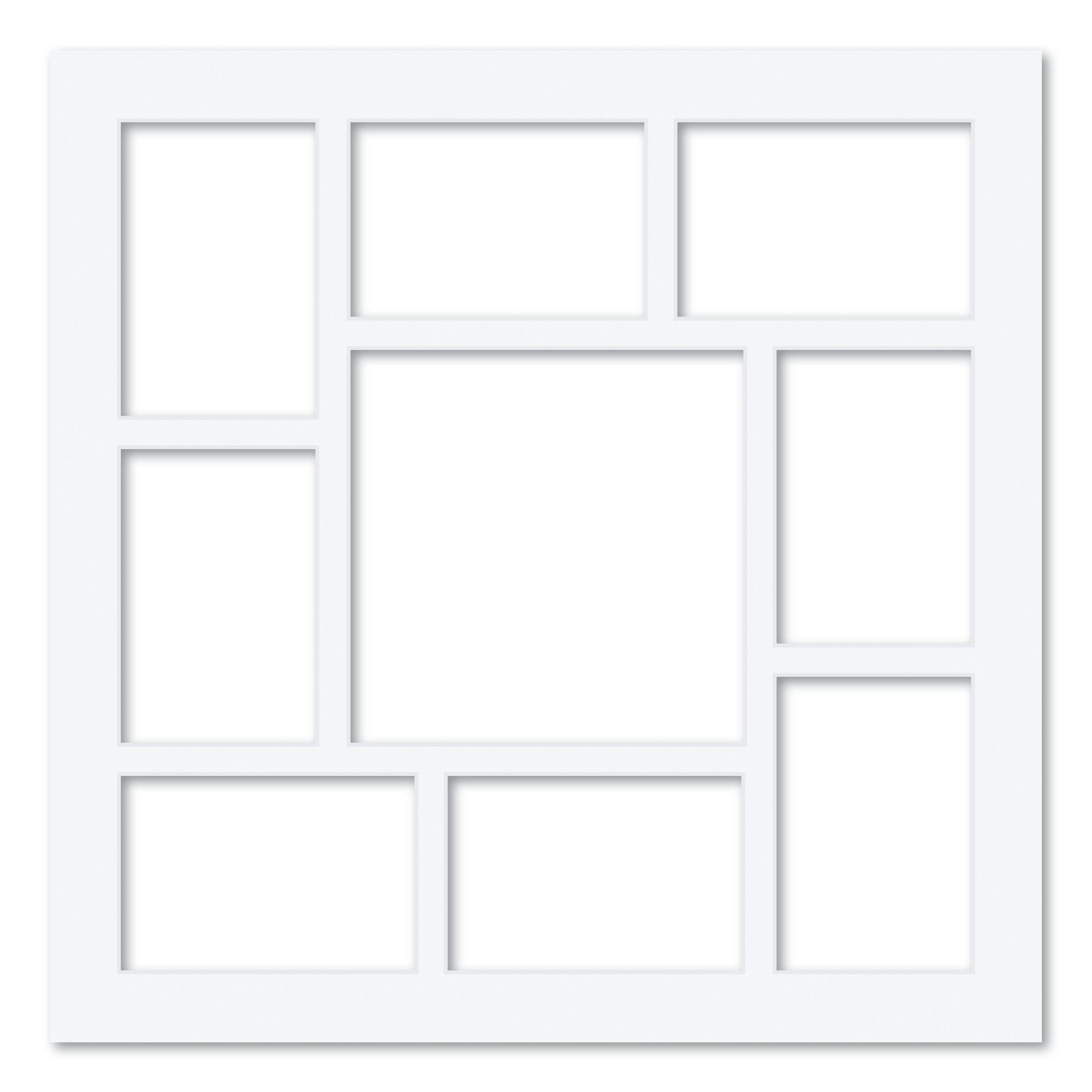 9 Window (4 x 6 & 8 x 8in) Square Collage Photo Mat Board