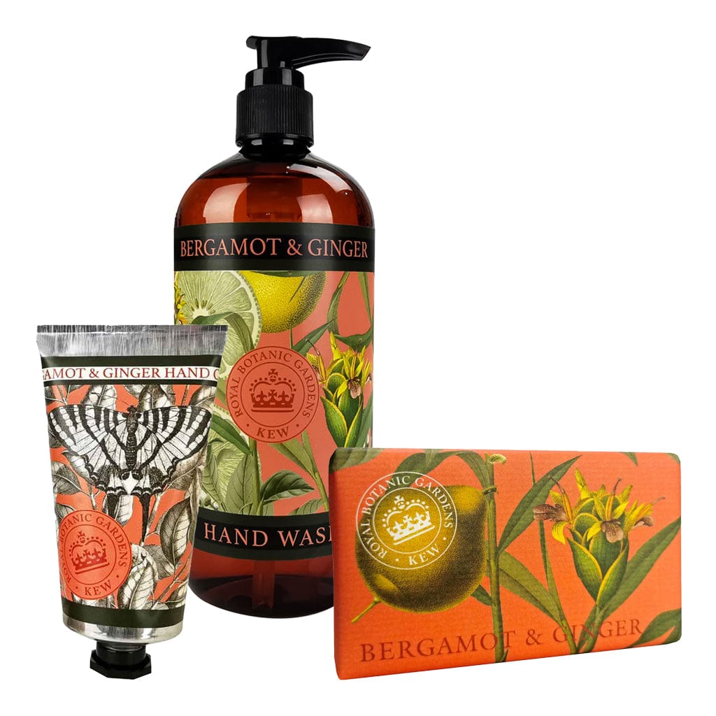 Bergamot & Ginger Hand Cream, Soap & Wash Bundle - Royal Kew Gardens