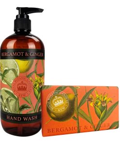 Bergamot & Ginger Hand Wash & Soap Bar Bundle - Royal Kew Gardens