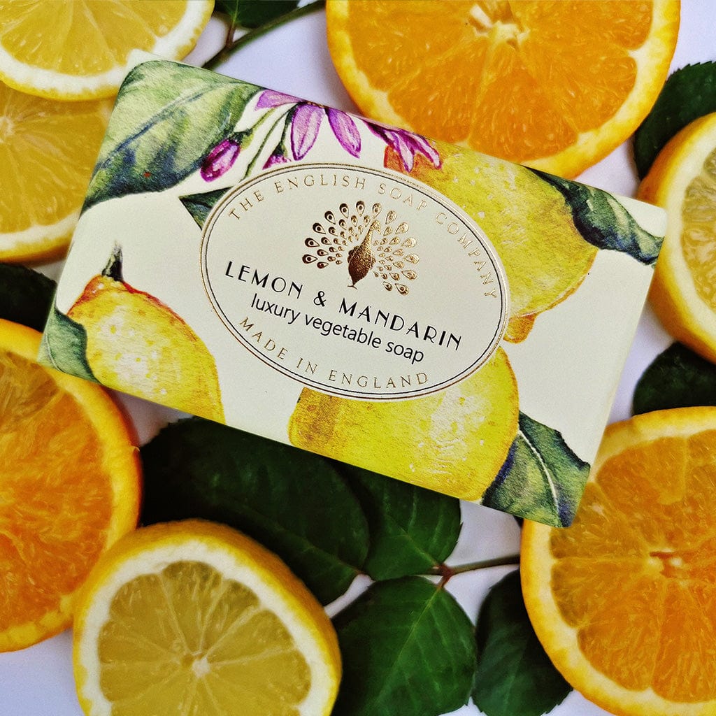 English Soap Company - Lemon & Mandarin Soap Bar & Candle Bundle - Image 2
