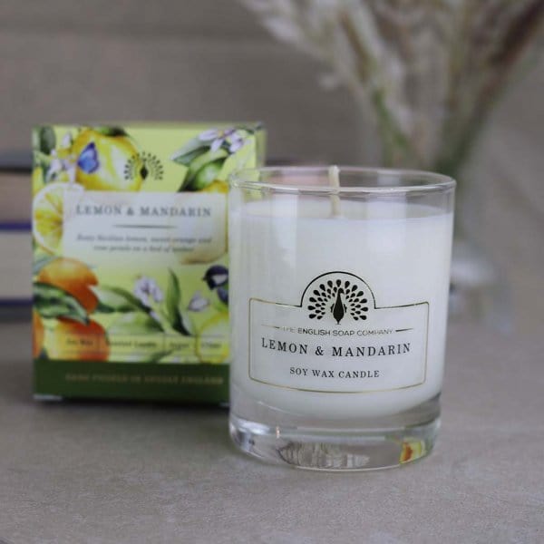 English Soap Company - Lemon & Mandarin Soap Bar & Candle Bundle - Image 4