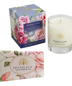 English Soap Company - Rose Soap Bar & Candle Bundle
