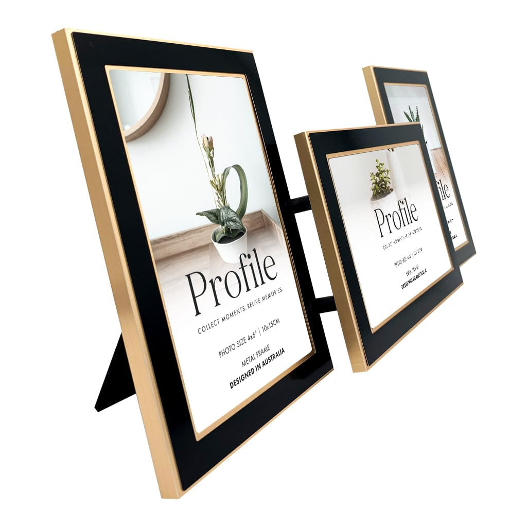 Eternal Black/Rose Gold Metal Collage Three Photo Frame - Image 2