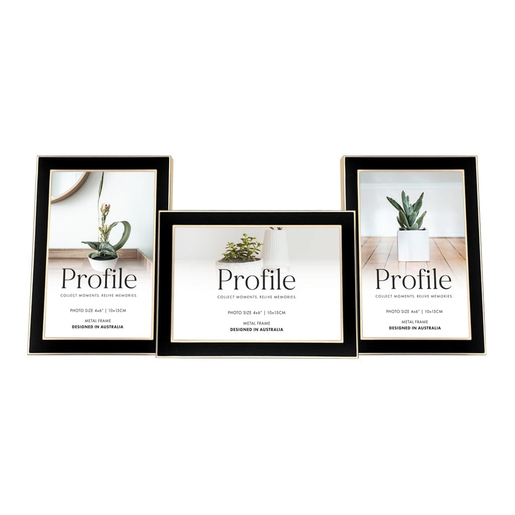 Eternal Black/Rose Gold Metal Collage Three Photo Frame - Image 3