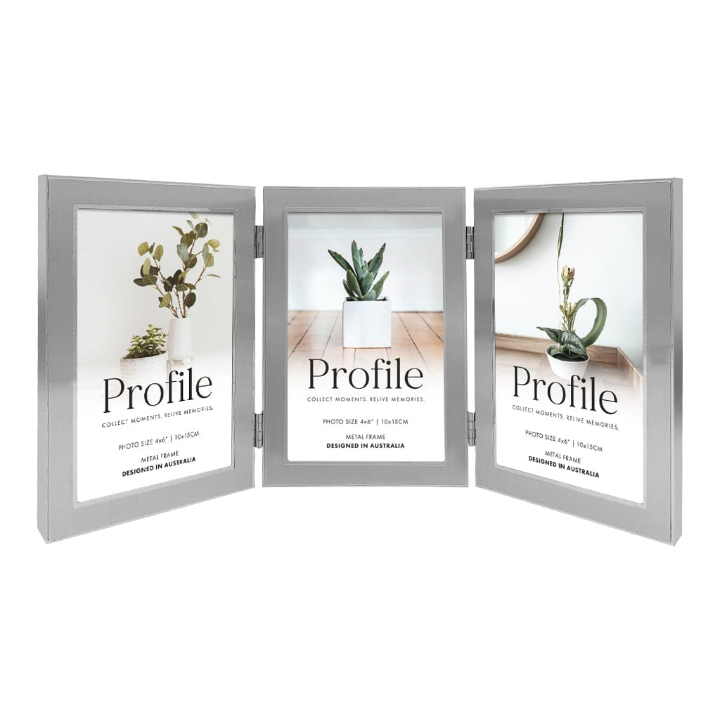 Eternal Hinged Triple Silver Hinged Metal Photo Frame - Image 2