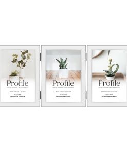 Eternal Hinged Triple White Metal Photo Frame