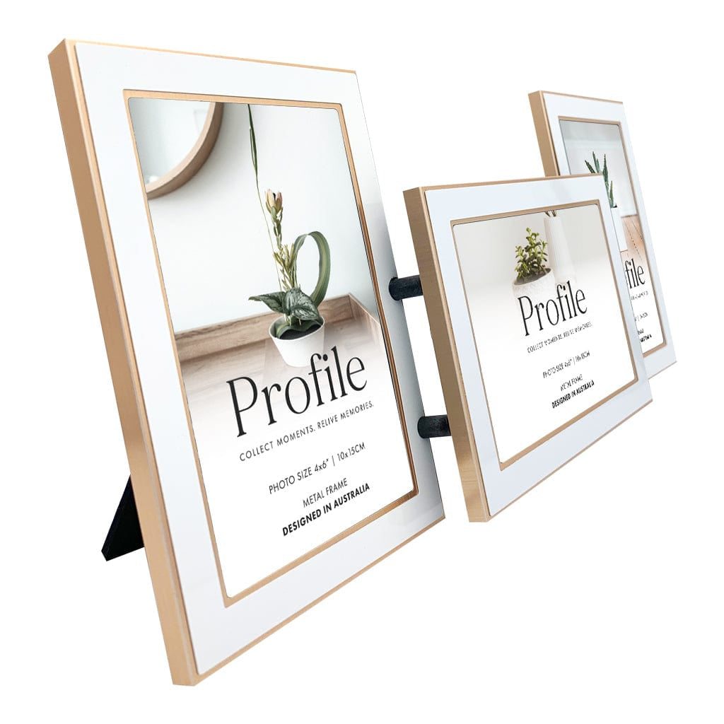 Eternal White/Rose Gold Metal Collage Three Photo Frame - Image 2