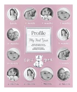 First Year Pink Metal Baby Frame 13 Photos