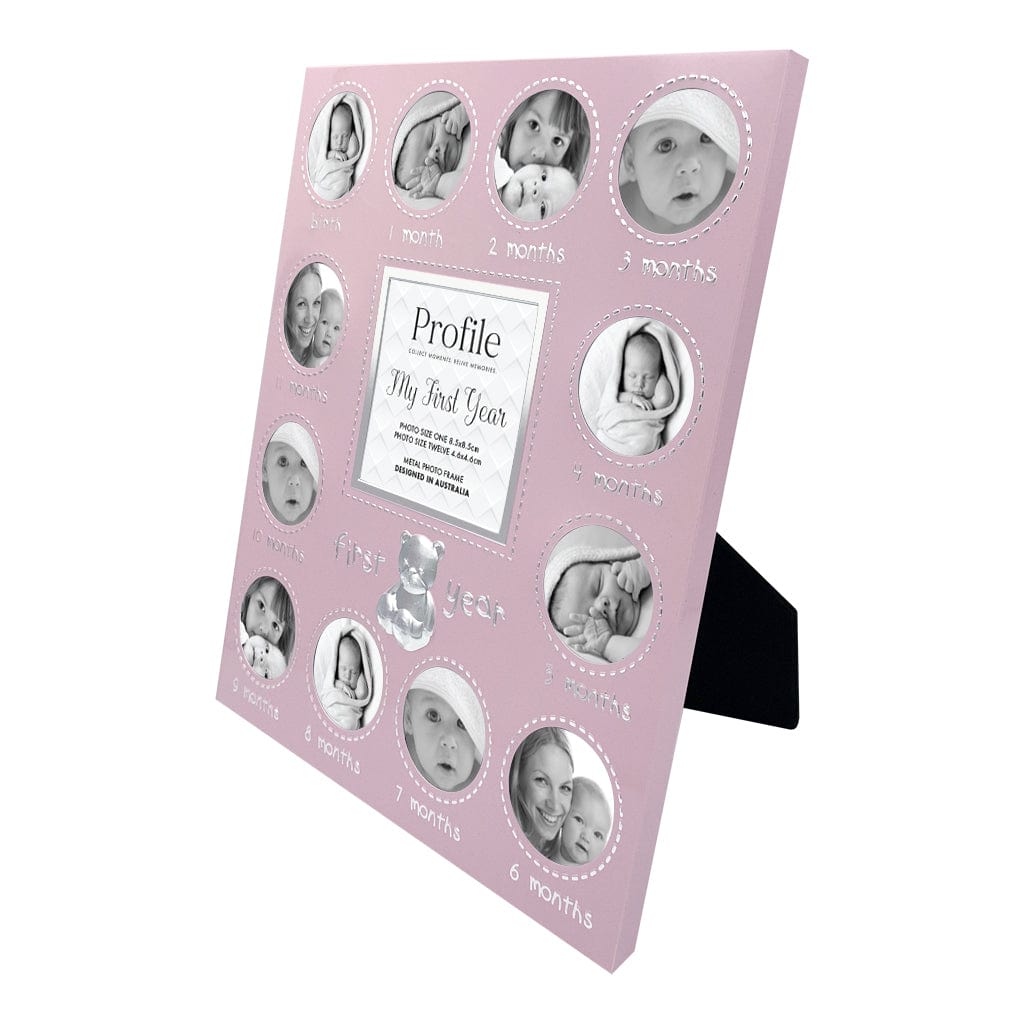First Year Pink Metal Baby Frame 13 Photos - Image 2