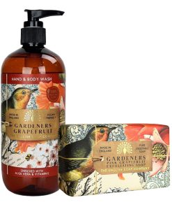 Gardeners Grapefruit Body Wash & Soap Bar Bundle - The English Soap Company