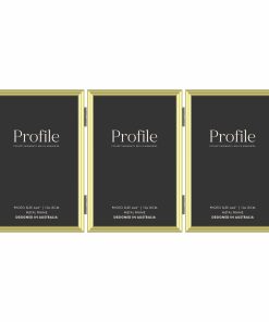 Habitat Gold Hinged Triple Metal Photo Frame