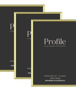 Habitat Gold Metal Frame Value Pack 5x7 (3 pack bundle)