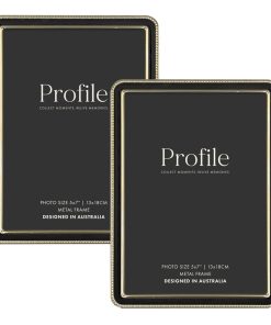 Heirloom Black-Gold Beaded Metal Photo Frame Bundle – 5x7in (2 Pack)