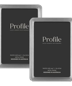 Heirloom Silver Beaded Metal Photo Frame Bundle – 4x6in (2 Pack)