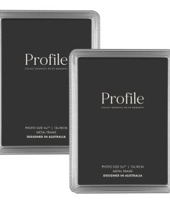 Heirloom Silver Beaded Metal Photo Frame Bundle – 5x7in (2 Pack)