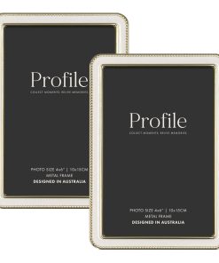 Heirloom White-Gold Beaded Metal Photo Frame Bundle – 4x6in (2 Pack)