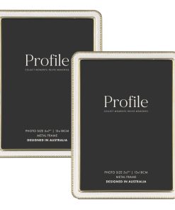 Heirloom White-Gold Beaded Metal Photo Frame Bundle – 5x7in (2 Pack)
