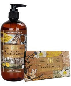 Indian Sandalwood Body Wash & Soap Bar Bundle - The English Soap Company