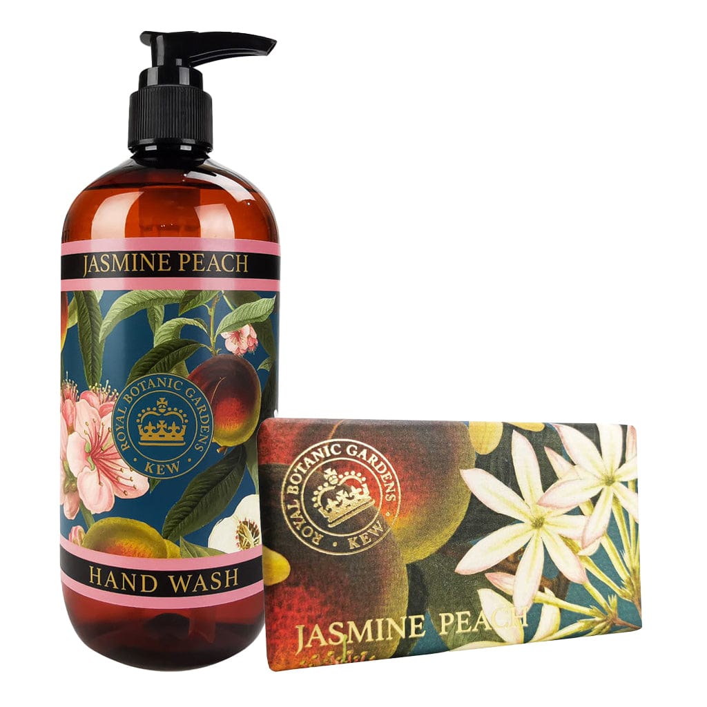 Jasmine & Peach Hand Wash & Soap Bar Bundle - Royal Kew Gardens