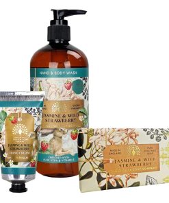 Jasmine & Strawberry Hand Cream, Soap & Wash Bundle - The English Soap Company