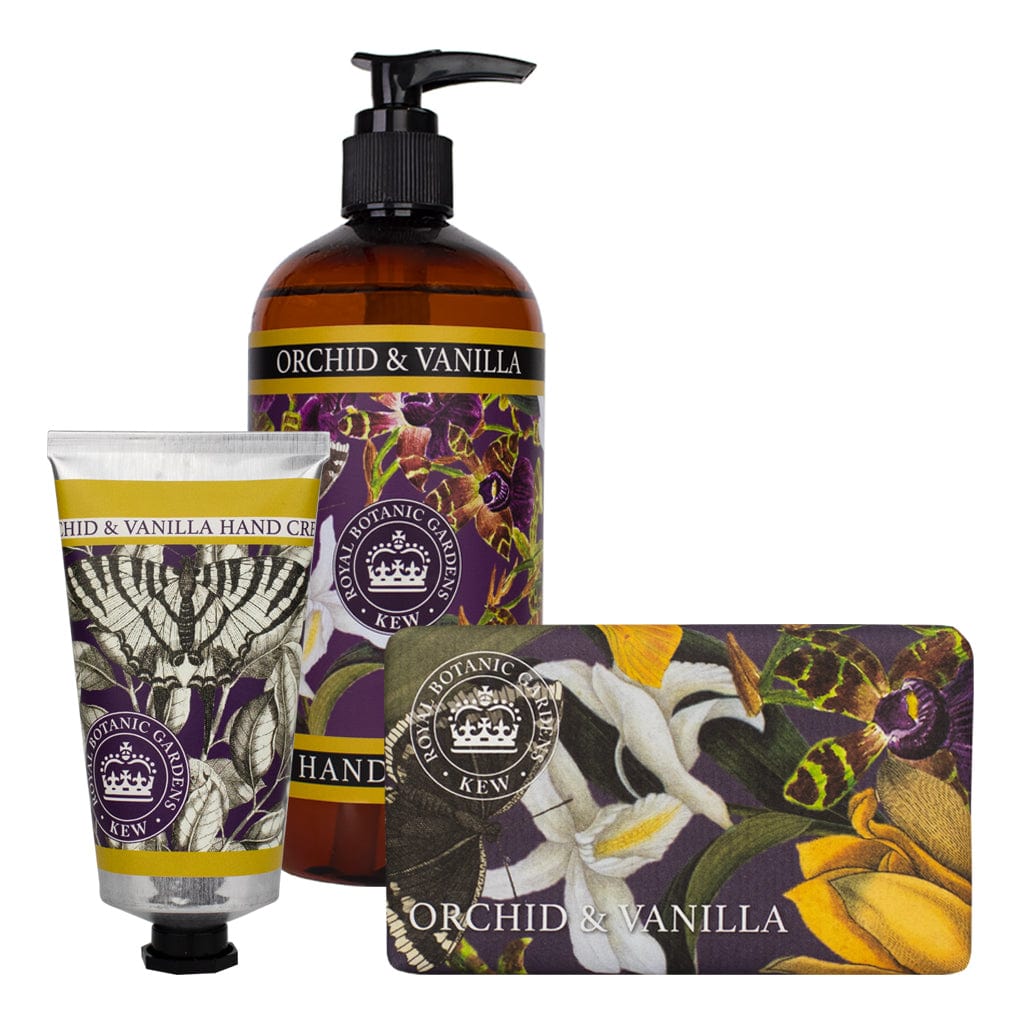 Orchid & Vanilla Hand Cream, Soap & Wash Bundle - Royal Kew Gardens
