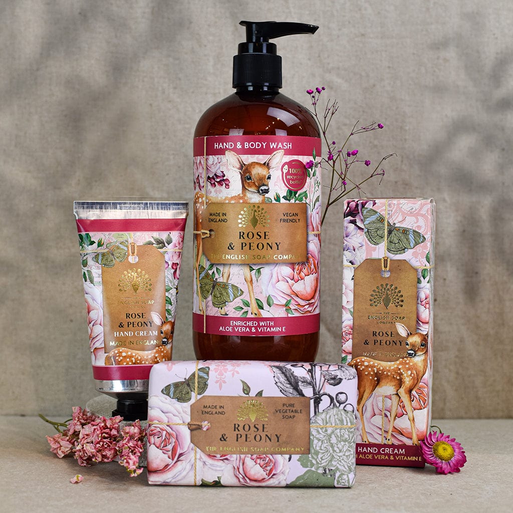 Rose & Peony Hand Cream, Soap & Wash Bundle - The English Soap Company - Image 2