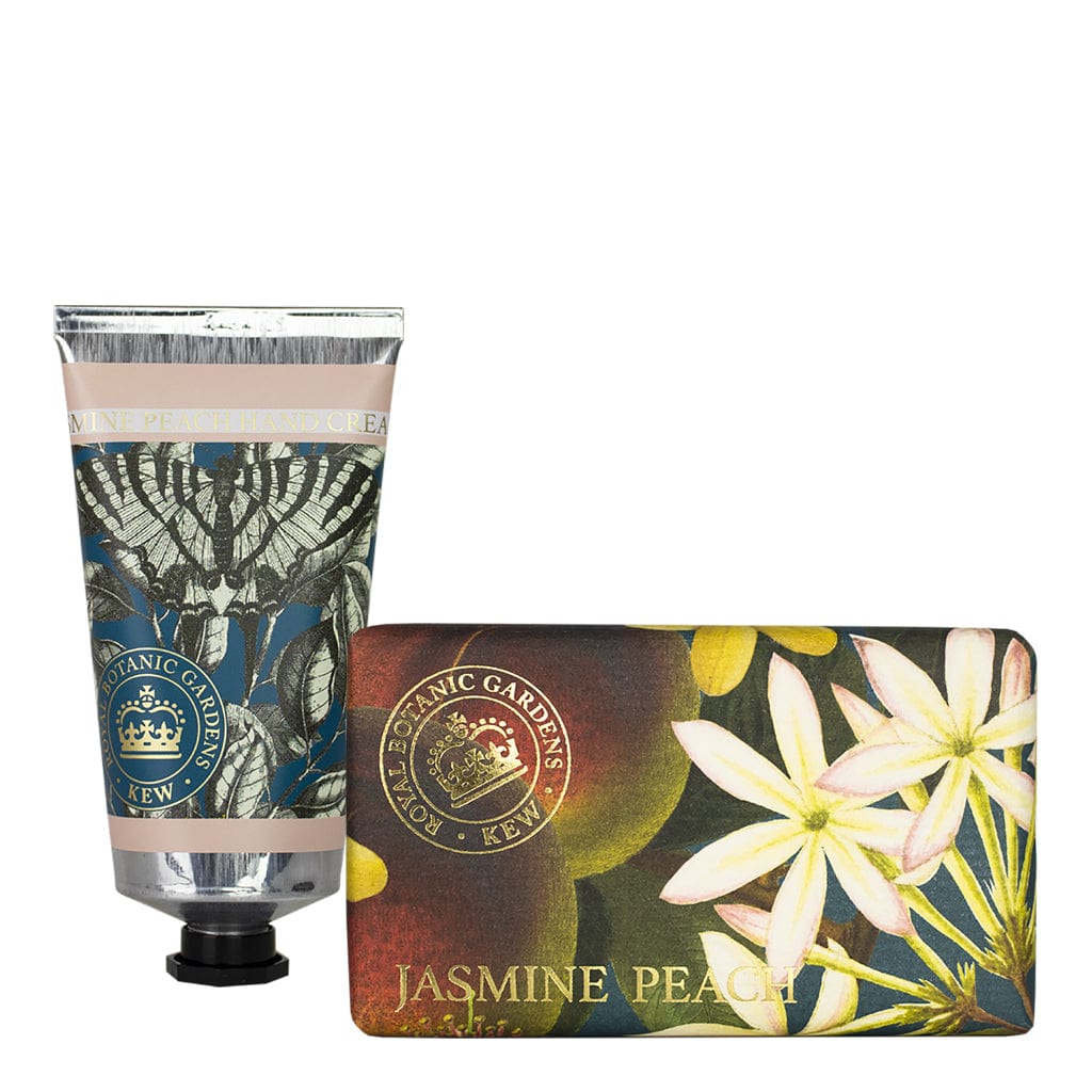 Jasmine & Peach Hand Cream & Soap Bundle - Royal Kew Gardens