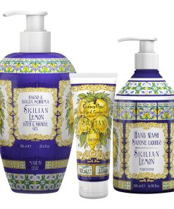 Rudy Sicilian Lemon Bath & Body Gift Set – Body Wash, Hand Wash & Hand Cream