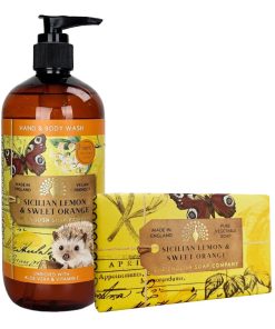 Sicilian Lemon & Orange Body Wash & Soap Bar Bundle - The English Soap Company
