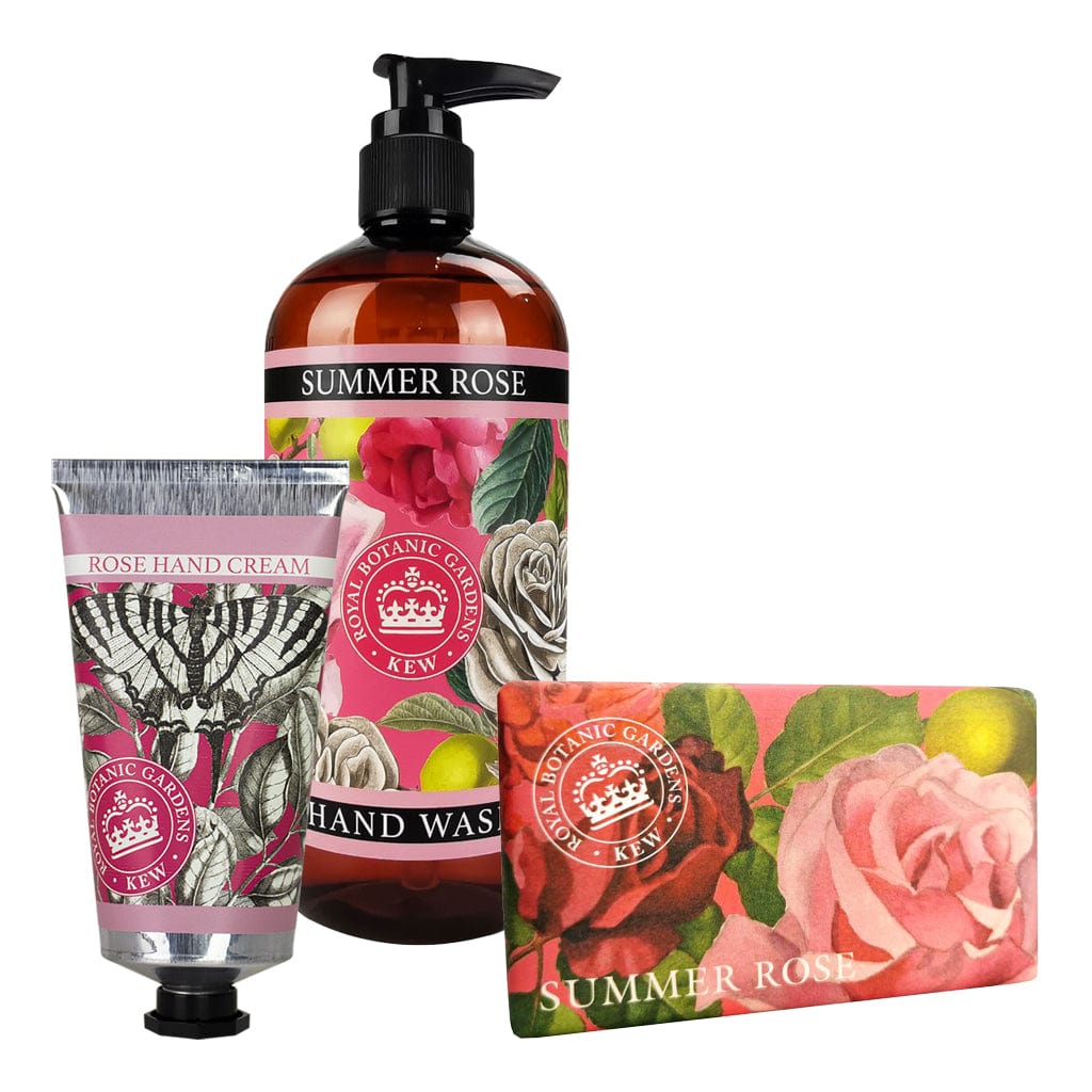 Summer Rose Hand Cream, Soap & Wash Bundle - Royal Kew Gardens