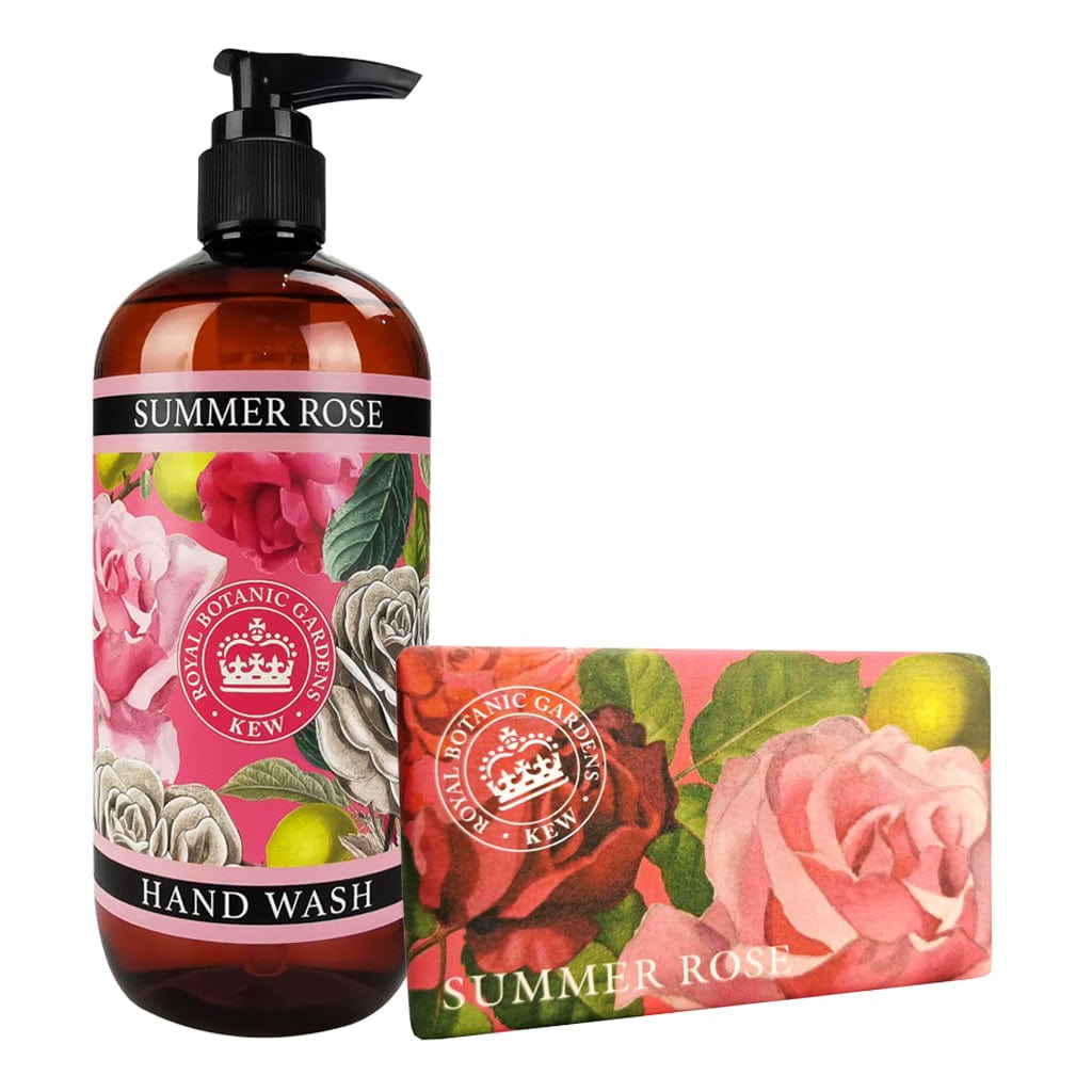 Summer Rose Hand Wash & Soap Bar Bundle - Royal Kew Gardens